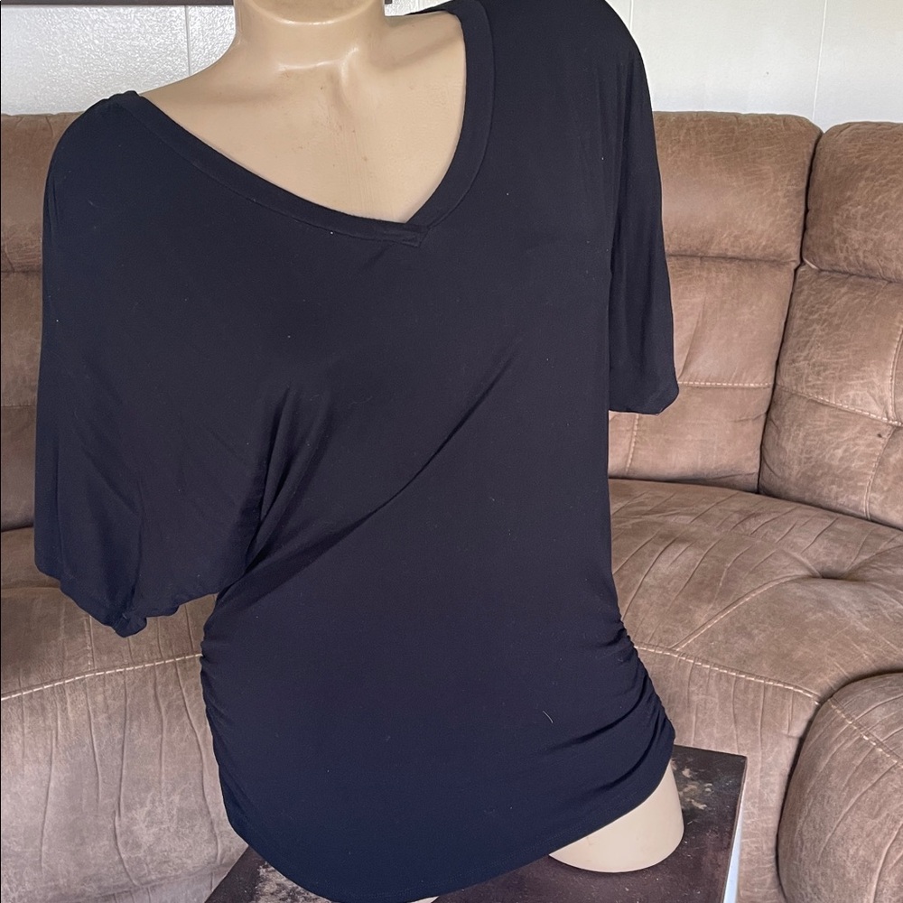 Johnny black scrunch side dressy top sz XL